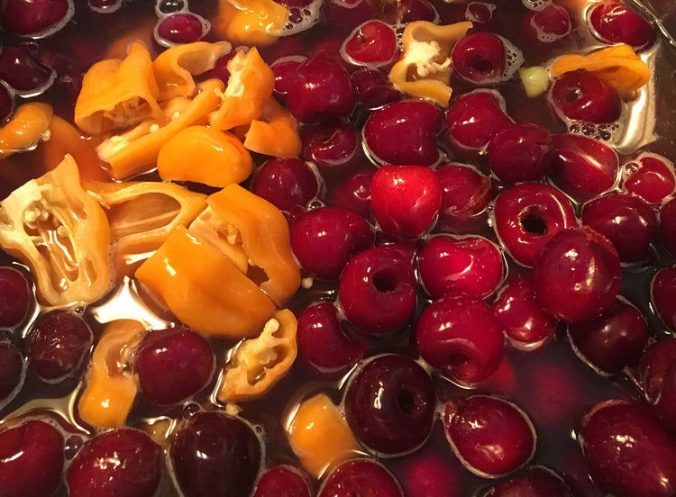 Cherries and habaneros ready to cook