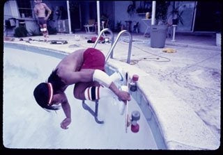 Wally grinding pool coping, 1970s